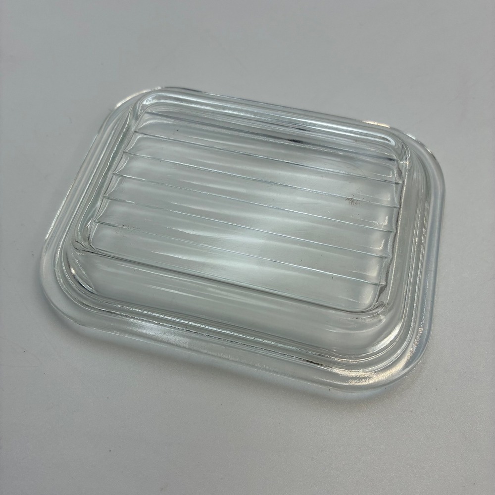 Vintage Pyrex Clear Ribbed Glass Refrigerator Dish Lid 501-C Small 1.5 Cup
